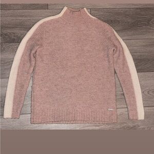 Abercrombie & Fitch Small Oversized Mock Neck Sweater Purple & Cream Stripe